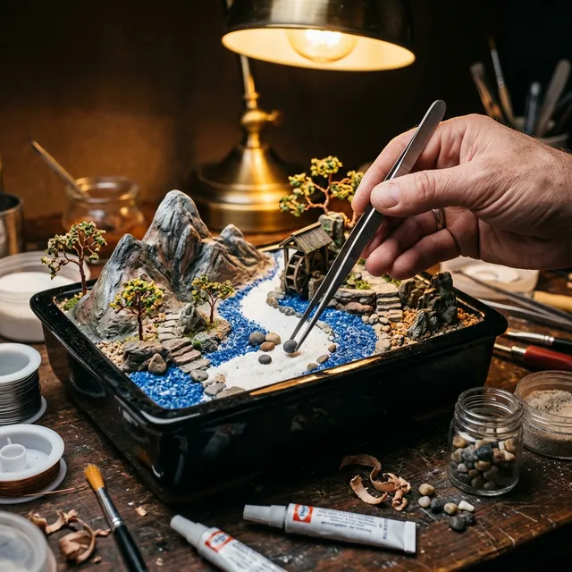 Crafting a Dry Bonkei Diorama